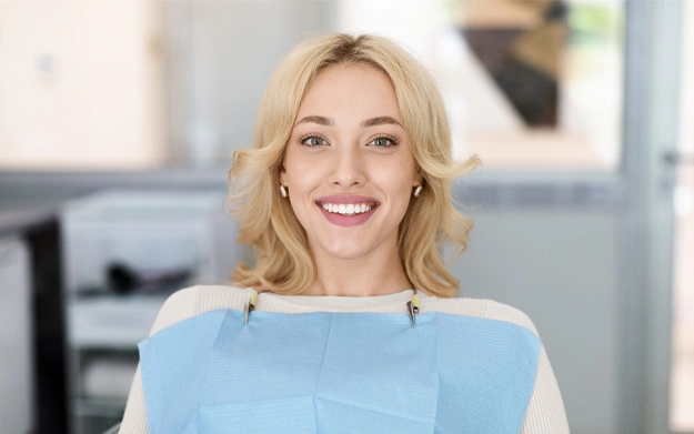this girl getting retainers and she get perfect smile on her face